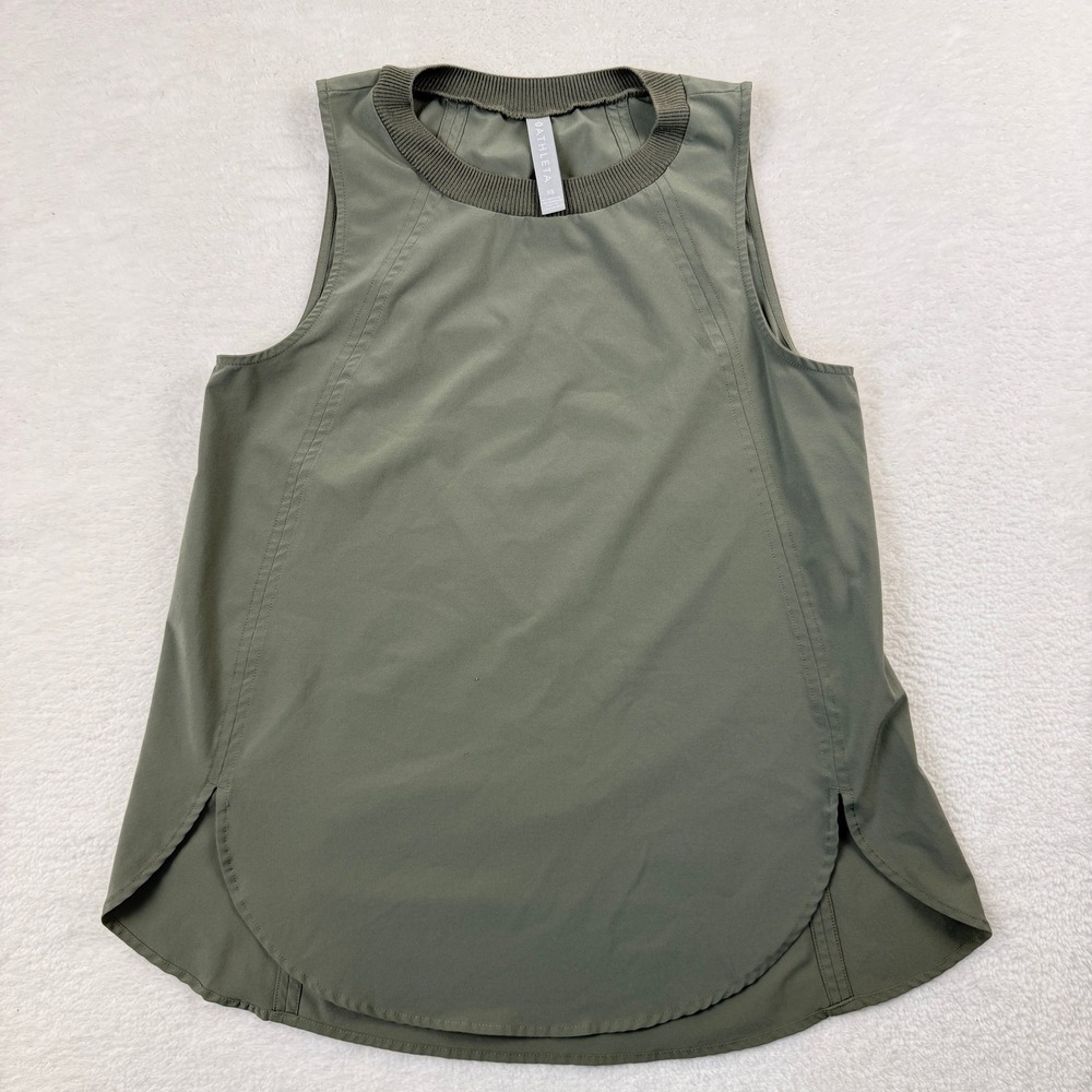 Athleta‎ Zephyr Tank Top Womens XS Olive Green Workout Yoga Activewear